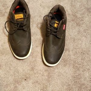 Men's faux leather, casual wing tip shoes